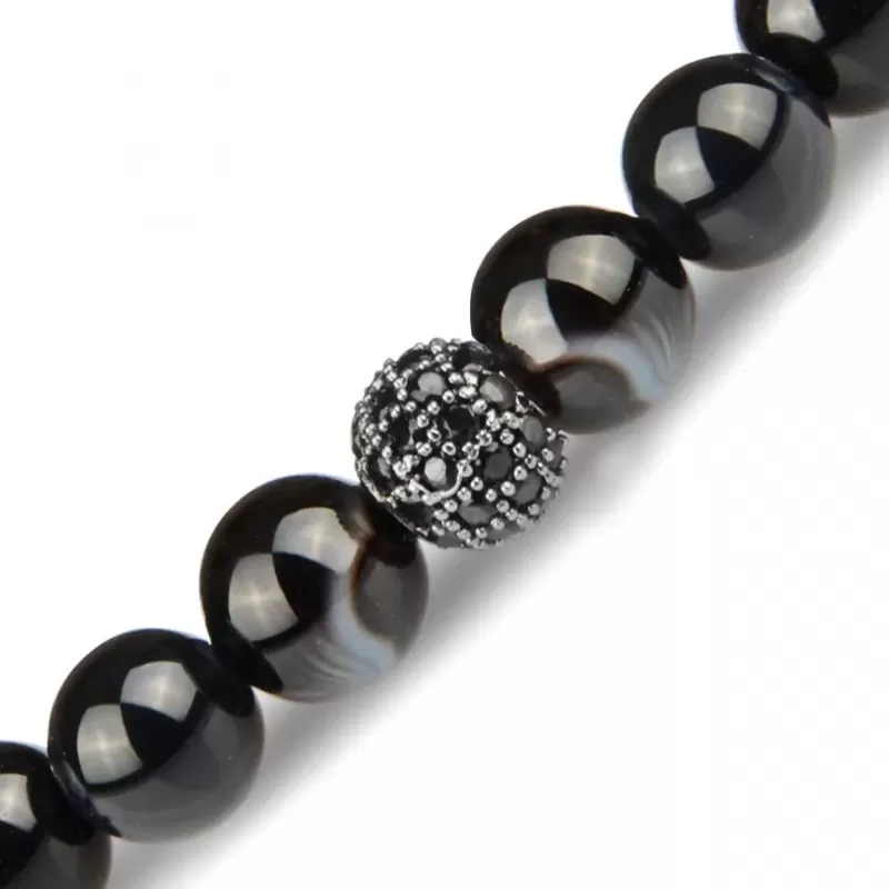 Браслет из оникса с фианитами на резинке Everiot Select LNS-2070