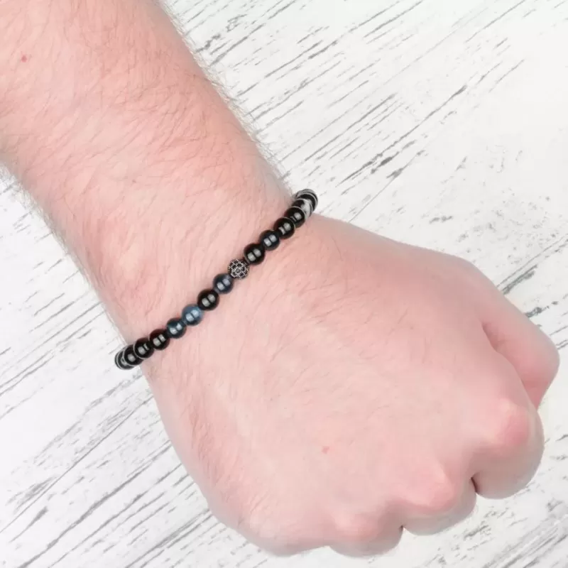 Браслет из оникса с фианитами на резинке Everiot Select LNS-2070