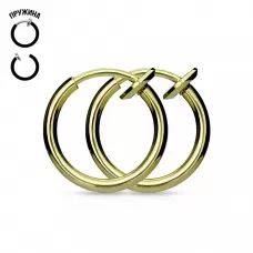 Серьги-обманки (клипсы, каффы) 2 шт. из стали PiercedFish 2xSEP45-GD для имитации пирсинга носа, уха, септума, хеликса