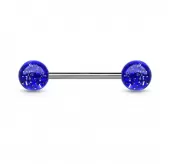 Штанга для пирсинга из стали PiercedFish BL с акриловыми шариками