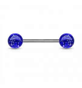 Штанга для пирсинга из стали PiercedFish BL с акриловыми шариками