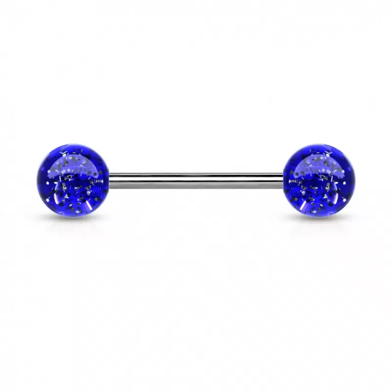 Штанга для пирсинга из стали PiercedFish BL с акриловыми шариками