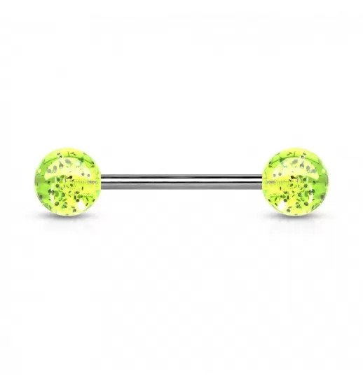 Штанга для пирсинга из стали PiercedFish BL с акриловыми шариками