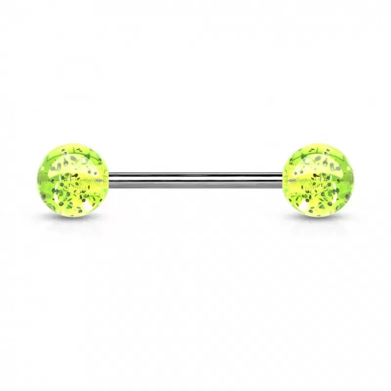 Штанга для пирсинга из стали PiercedFish BL с акриловыми шариками