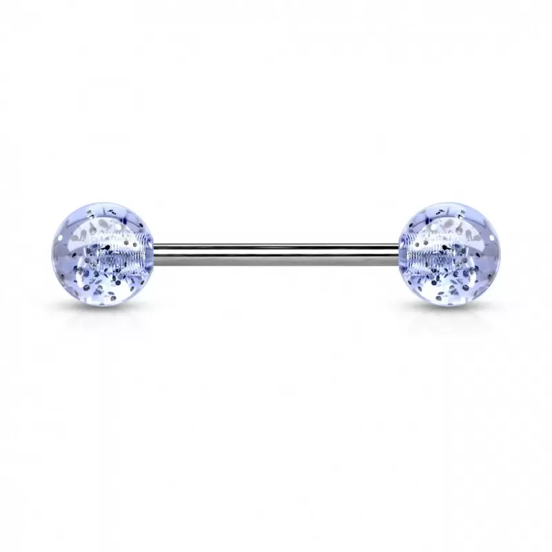 Штанга для пирсинга из стали PiercedFish BL с акриловыми шариками
