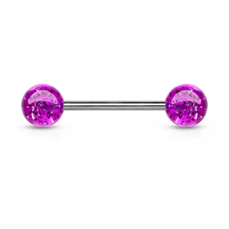 Штанга для пирсинга из стали PiercedFish BL с акриловыми шариками