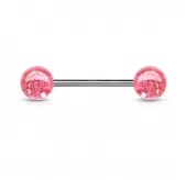 Штанга для пирсинга из стали PiercedFish BL с акриловыми шариками