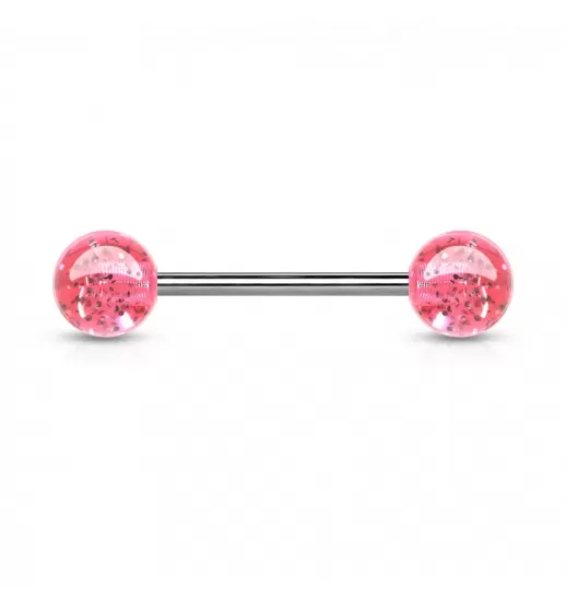 Штанга для пирсинга из стали PiercedFish BL с акриловыми шариками
