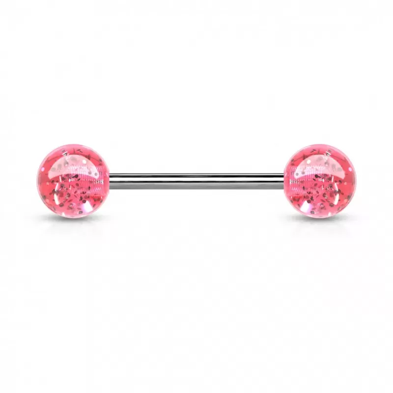 Штанга для пирсинга из стали PiercedFish BL с акриловыми шариками