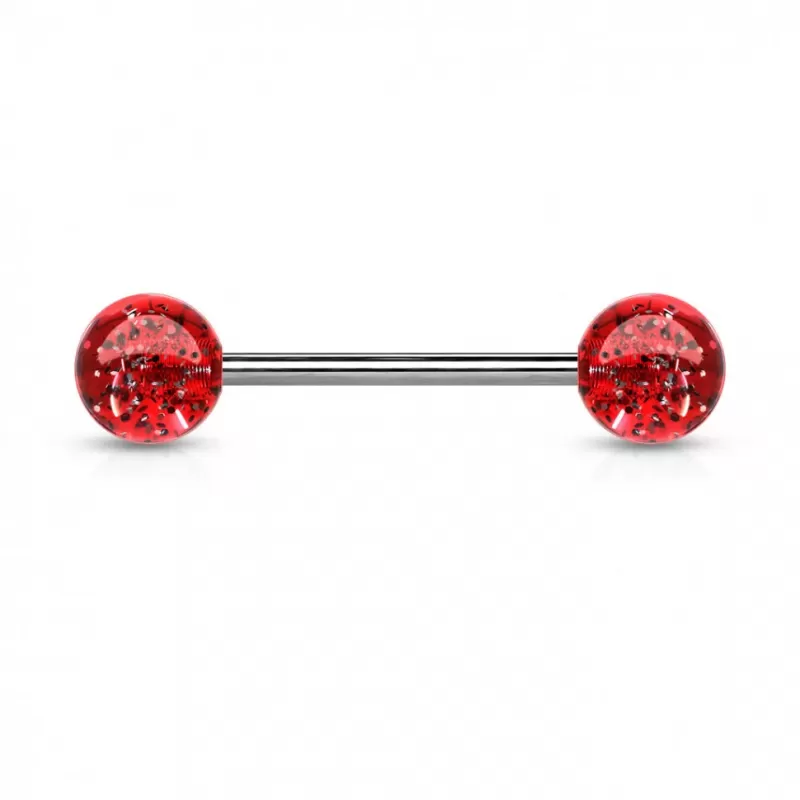 Штанга для пирсинга из стали PiercedFish BL с акриловыми шариками