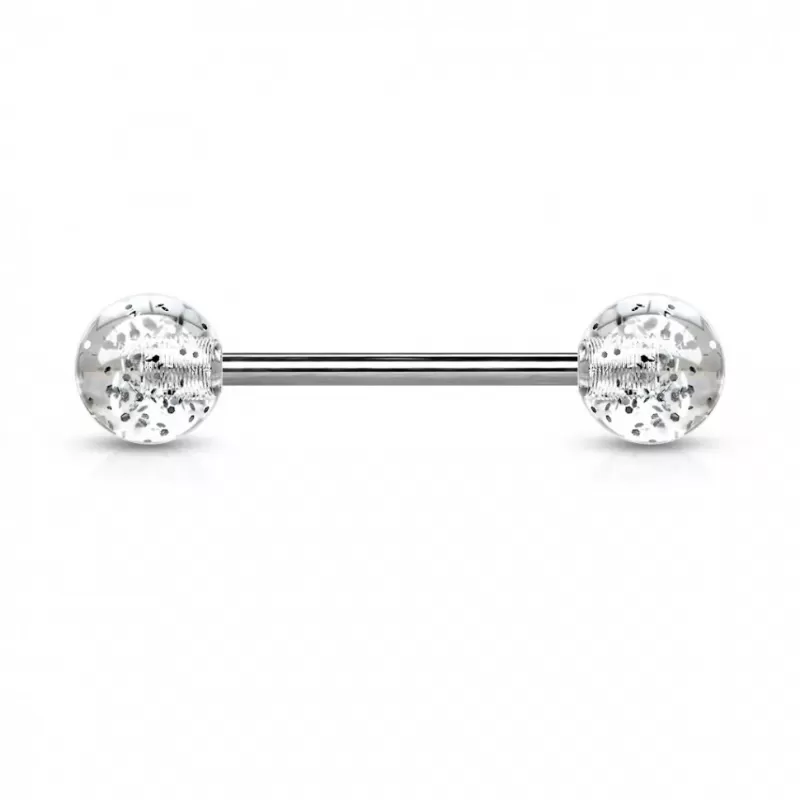 Штанга для пирсинга из стали PiercedFish BL с акриловыми шариками