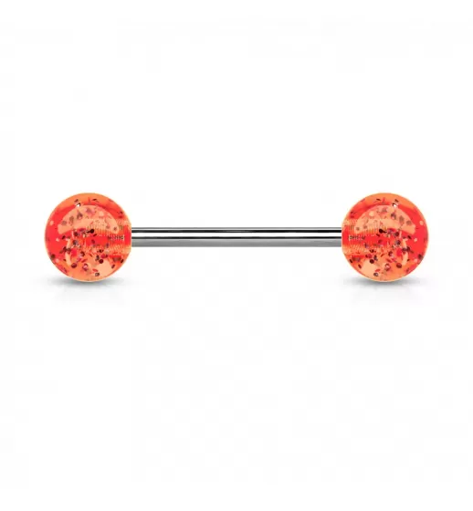 Штанга для пирсинга из стали PiercedFish BL с акриловыми шариками