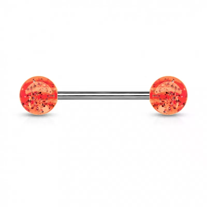 Штанга для пирсинга из стали PiercedFish BL с акриловыми шариками