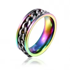 Кольцо антистресс из стали с крутящейся цепью TATIC RSS-0261 спинер