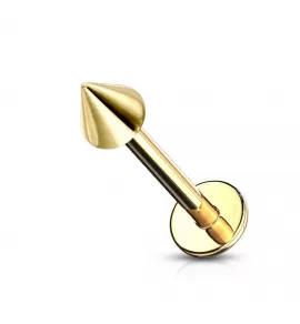 Серьга лабрет с шипом из стали для пирсинга рта или уха PiercedFish LS02