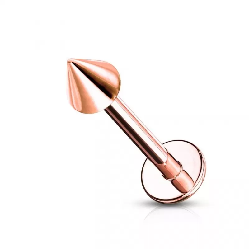 Серьга лабрет с шипом из стали для пирсинга рта или уха PiercedFish LS02