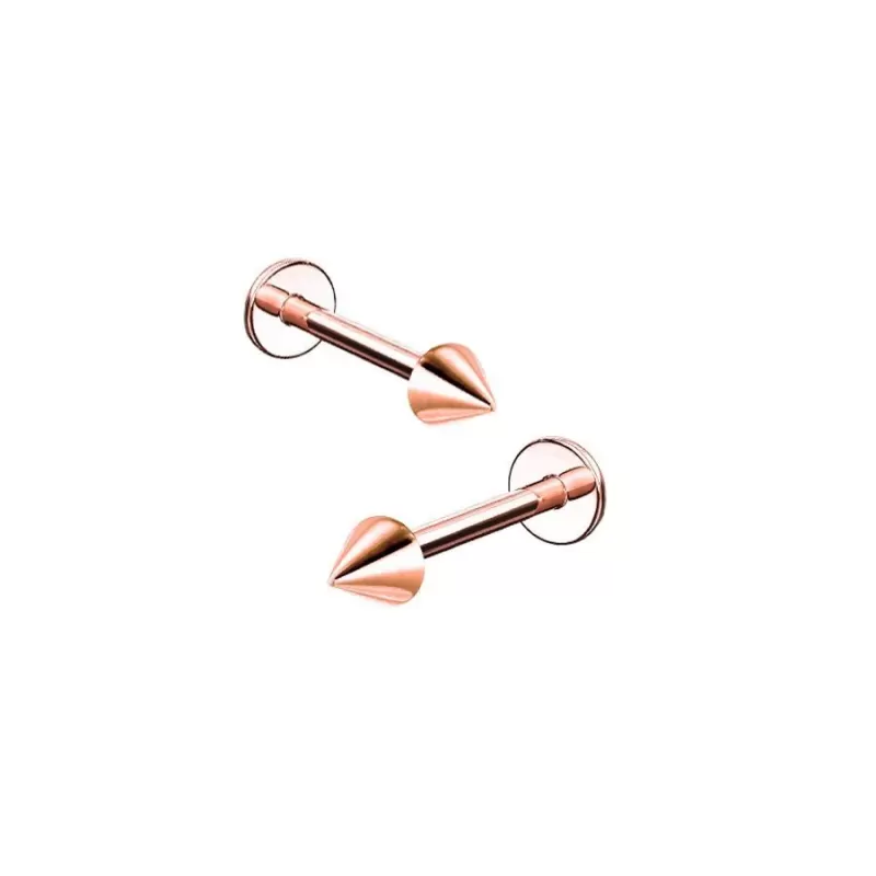 Серьга лабрет с шипом из стали для пирсинга рта или уха PiercedFish LS02