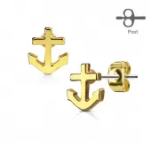 Серьги-гвоздики TATIC EA-024 в форме якоря с родиевым покрытием или позолотой