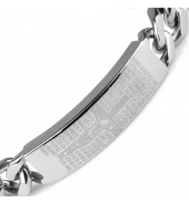 Мужской браслет из стали Everiot SB-MJ-14029 с крестом и молитвой "Отче наш" на испанском языке