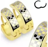 Серьги кольца TATIC --SE2065 из стали с шахматным узором