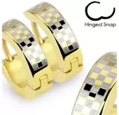 Серьги кольца TATIC --SE2065 из стали с шахматным узором