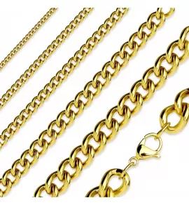 Цепочка Spikes SSN02 из стали с покрытием цвета желтого золота