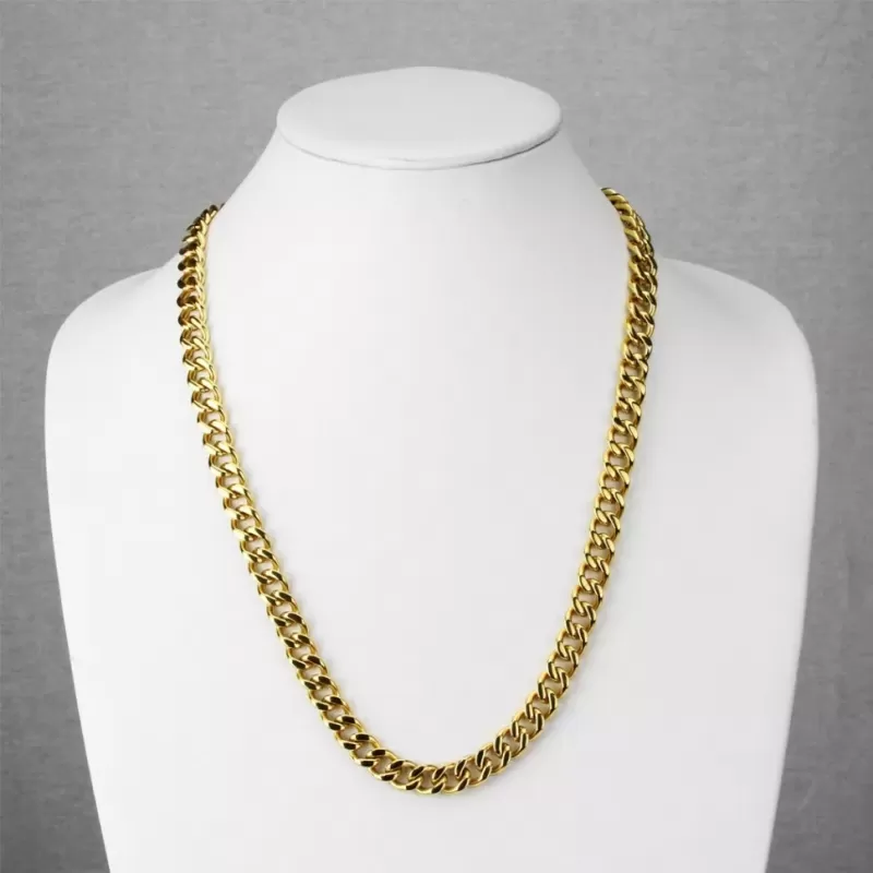 Цепочка Spikes SSN02 из стали с покрытием цвета желтого золота