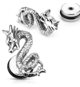 Серьга PiercedFish PSFX-67-1 в форме дракона (имитация плага)