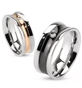 Кольцо из стали TATIC R-M2909 с изящным фианитом