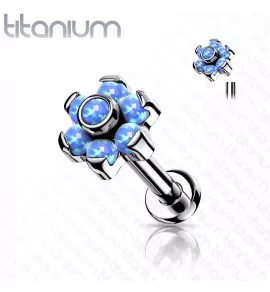 Серьга микролабрет из титана с опалом Pirslab TIL22-OP05 для пирсинга губ, хеликса, трагуса