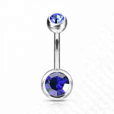 Пирсинг пупка банан из титана Pirslab T23N04-B без покрытия с фианитами