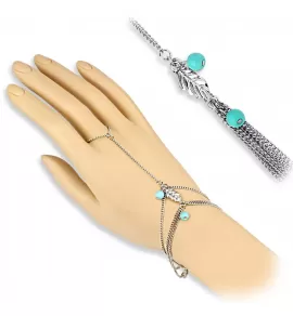 Слейв-браслет TATIC SLB-23 с бирюзовыми бусинами