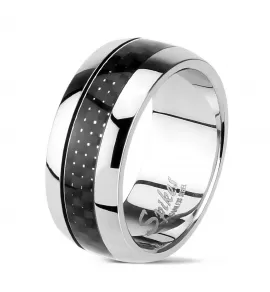 Кольцо из стали SPIKES "Carbon" R-M0004M с карбоновой вставкой