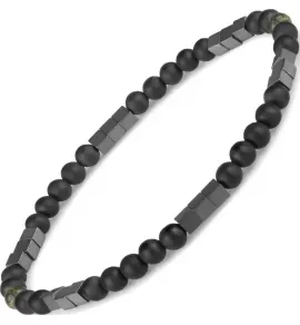 Браслет Everiot Select из змеевика и гематита LNS-0294 на резинке