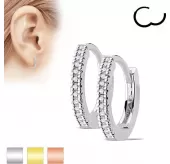 Серьги-кольца из стали TATIC EB-002 с фианитами