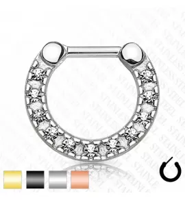 Серьга для пирсинга септума (кликер) PiercedFish SEPS-40 из стали с кристаллами