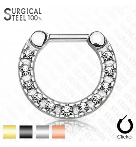 Серьга для пирсинга септума (кликер) PiercedFish SEPS-40 из стали с кристаллами