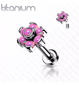 Серьга микролабрет из титана с опалом Pirslab TIL22-OP22 для пирсинга губ, хеликса, трагуса