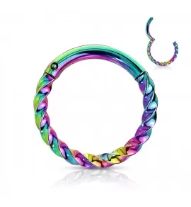 Кольцо кликер (спираль) из стали PiercedFish RH72-W серьга для пирсинга септума носа, хряща уха, трагуса, хеликса, брови, губ