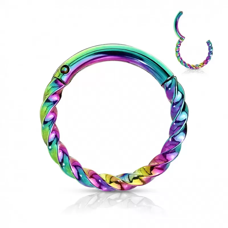 Кольцо кликер (спираль) из стали PiercedFish RH72-W серьга для пирсинга септума носа, хряща уха, трагуса, хеликса, брови, губ