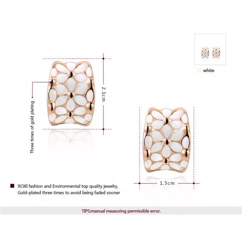 Серьги ROZI RR-09325B с цветочным принтом