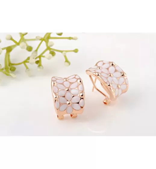 Серьги ROZI RR-09325B с цветочным принтом
