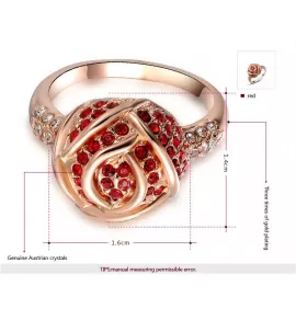 Кольцо ROZI RG-04380B с красными кристаллами