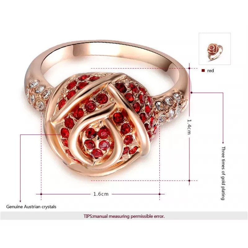 Кольцо ROZI RG-04380B с красными кристаллами