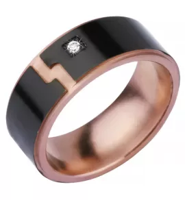 Кольцо из титана Everiot AAB-02RSSA с фианитом мужское