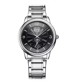 Мужские часы на металлическом ремешке EYKI серии E TIMES ET3102L-SG-02 с черным циферблатом