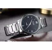 Мужские часы на металлическом ремешке EYKI серии E TIMES ET3102L-SG-02 с черным циферблатом