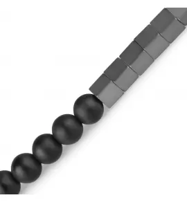 Эластичный браслет Everiot Select в два оборота из натурального гематита и агата LNS-0295