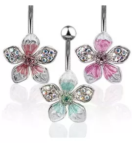 Пирсинг пупка банан PiercedFish NSQ-3645 тропический цветок