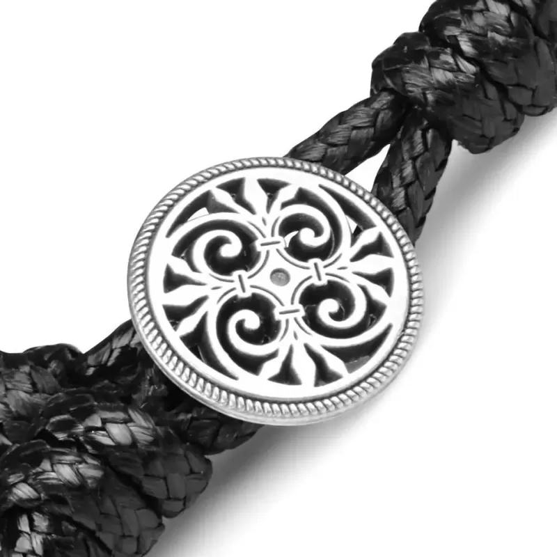 Браслет-намотка из яшмы и вощеного шнура Everiot Select LNS-3119-R плетеный